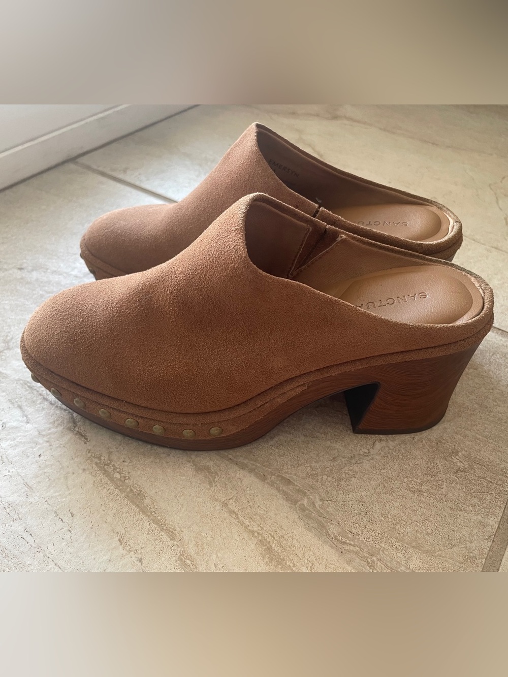 Sanctuary Emersyn Genuine Suede Studded Clog Mule